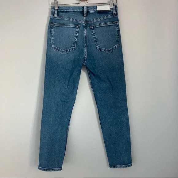 Re/Done ReDone Denim Jeans 90S High Rise Ankle Crop Button Fly Womens' Size 28 - Picture 2 of 9